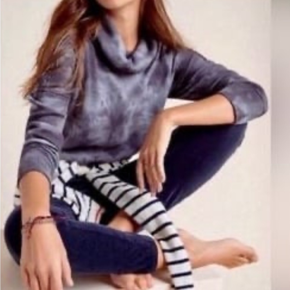 ANTHROPOLOGIE Maeve Ainsley Cowl Neck Tie Dye Thermal Top Size Extra Large
